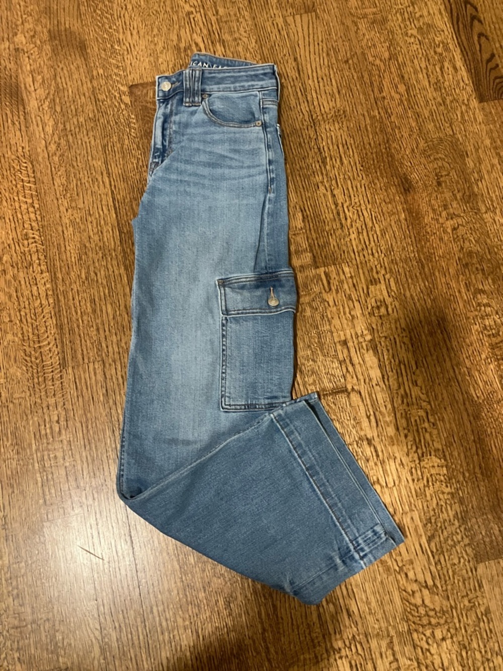American Eagle Outfitters Light Blue Relaxed Cargo Jeans